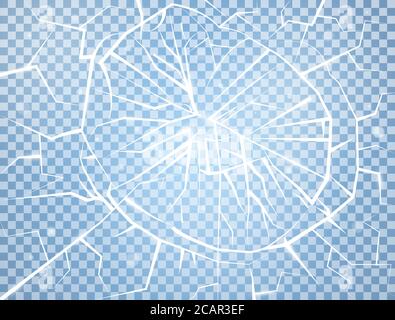 Ice texture on transparent background. Realistic broken ice surface. Broken glass. Winter background. Vector illustration. Stock Vector