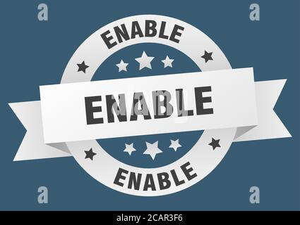 enable round ribbon isolated label. enable sign Stock Vector Image ...