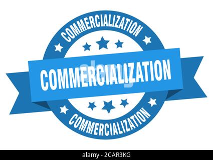 commercialization round ribbon isolated label. commercialization sign Stock Vector