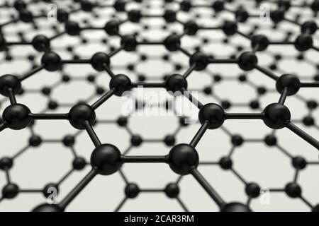 3D rendering of graphene sheets on white surface Stock Photo