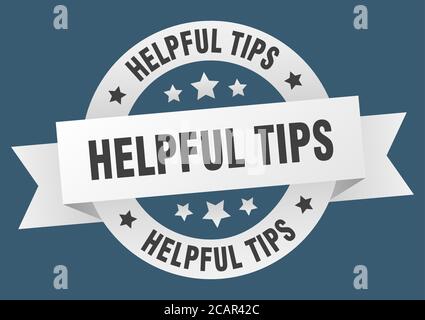 helpful tips round ribbon isolated label. helpful tips sign Stock Vector