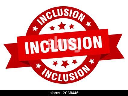 inclusion round ribbon isolated label. inclusion sign Stock Vector