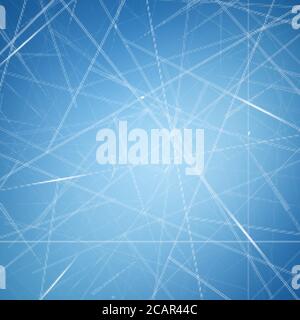 Ice texture with lines off skate. Realistic ice surface. Winter background. Vector illustration. Stock Vector