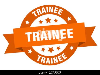 trainee round ribbon isolated label. trainee sign Stock Vector