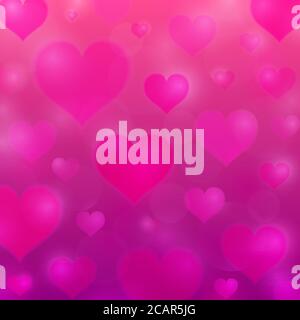 Love background with pink hearts. Valentine's Day texture. Heart background. Vector illustration. Stock Vector