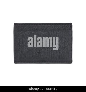 Black leather wallet isolated on white background Stock Photo