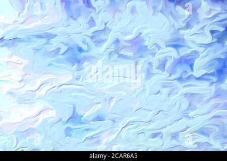 a abstract impasto painting texture in blue & white Stock Photo