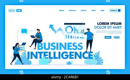 BI or business intelligence to facilitate companies, Business and technology industry 4.0 with access to data analysis, planner strategy, IOT, artific Stock Vector