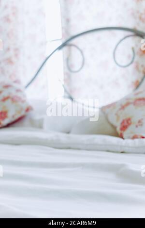 Blurred Background of a Bedroom Stock Photo