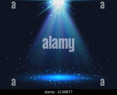 Magic light background. Blue shining light. Sparkle star Vector illustration. Stock Vector