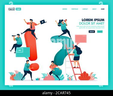 Vector for QnA or question and answer. Questioning many thing and looking for answer. Confirmation and clarification of problem n issue. Ask question Stock Vector