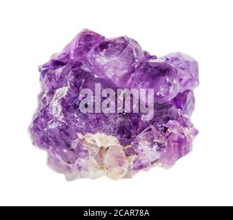 Cluster of purple Amethyst crystals from Uruguay isolated on a white background Stock Photo