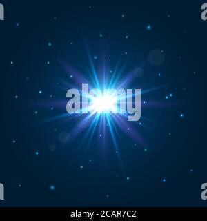 Shining star. Explosion light effect. Lens flare Vector illustration. Stock Vector