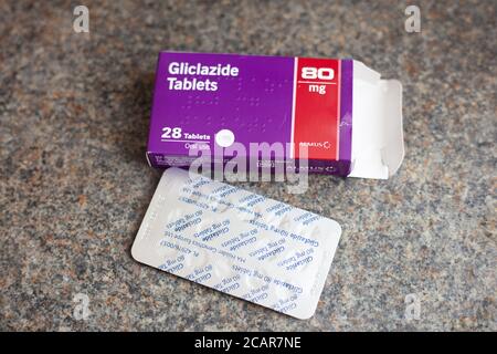 Packet of Gliclazide tablets Stock Photo - Alamy