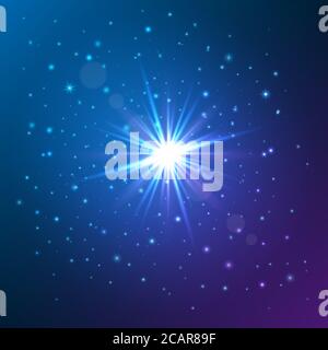 Shining star. Glow light effect Vector illustration. Stock Vector