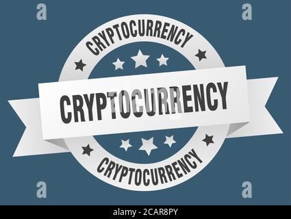 cryptocurrency round ribbon isolated label. cryptocurrency sign Stock Vector