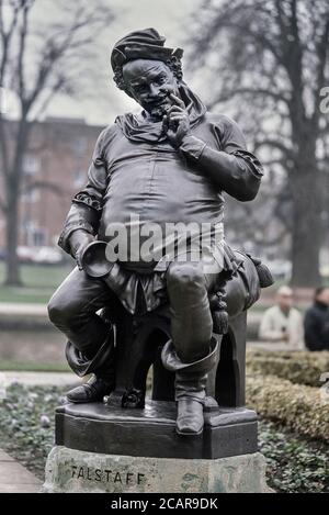 Falstaff statue at the Gower Memorial, Stratford-upon-Avon, Warwickshire, England, UK Stock Photo