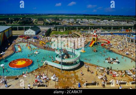 The old outdoor fun pool at Butlins Funcoast World, Skegness. Lincolnshire. England. Circa 1987 Stock Photo