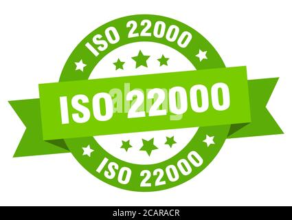 iso 22000 round ribbon isolated label. iso 22000 sign Stock Vector