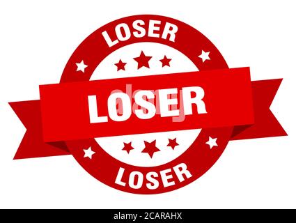 loser round ribbon isolated label. loser sign Stock Vector