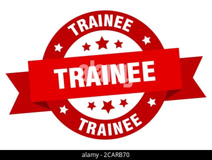 trainee round ribbon isolated label. trainee sign Stock Vector