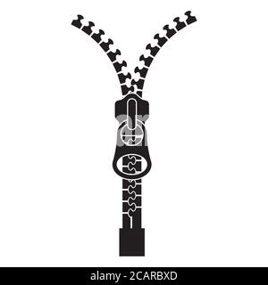 Vector zipper icon. closed and open zipper, fastener. zip. Stock Vector