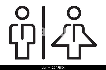 Women’s and men’s restroom icon sign. Women's and Men's Toilets. Vector icon of bathroom. Men's bathroom. Women's bathroom. Stock Vector