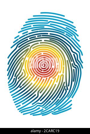 Icon Fingerprint. Identification fingerprints. Security and prints of fingers to pass access. System of bio recognition, identifying methods Stock Vector