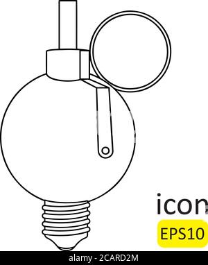 Hand grenade - lamp. Vector Icon. Simple vector illustration for graphic and web design. Stock Vector