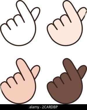 Set of Korean love sign. Vector illustration isolated on white background. Stock Vector