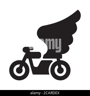 Motorcycle sign with wings, Bike with Wings. Stylized Motorcycle for graphic and web design. Stock Vector
