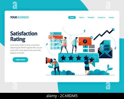 5 star for best content on social media. Choose content with highest rating. Give feedback for digital content, video, article. Flat cartoon character Stock Vector