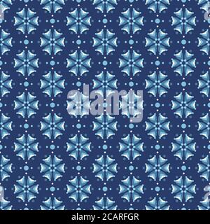 Cornflower floral pattern. Pattern with abstract ditsy flowers in blue blue colors. Seamless vector background. Simple florets modern pattern inspired Stock Vector