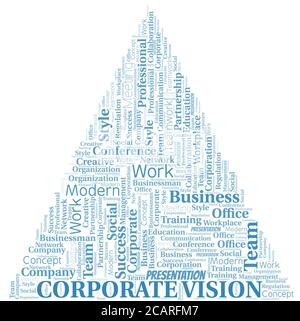 Corporate Vision vector word cloud, made with the text only. Stock Vector