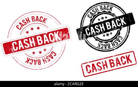 cash back stamp round isolated stamp square grunge sign Stock Vector