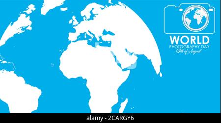 Vector Illustration of World Photography day. August 19. Lens of the Camera in Abstract Form. Icon or Logo Stock Vector