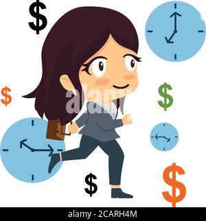 Time Is Money Business Woman Concept Illustration Stock Vector