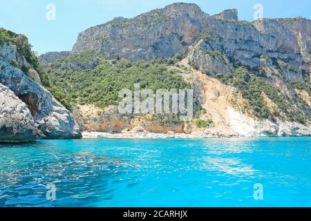 blue sea in Orosei Gulf, Sardinia Stock Photo