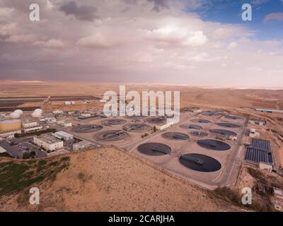 The As-Samra wastewater treatment plant serves Amman, Jordan and is located in Zarqa. Stock Photo