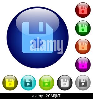 File comment icons on round color glass buttons Stock Vector