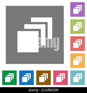 Multiple canvases flat color icons with quadrant frames on white ...