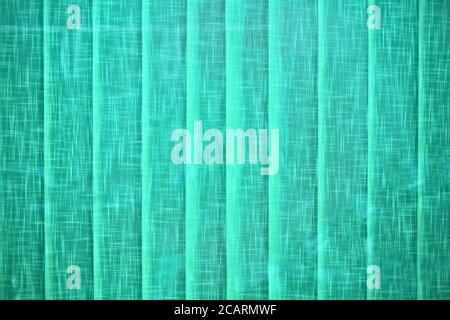 Vertical blinds pattern in pale glass green color, graphic design element for backdrops and backgrounds, flat lay view. Stock Photo