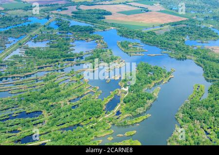 Aerial photo of reclaimed strip mine in Illinois Stock Photo