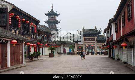 Public square in Zhouzhuang, China Stock Photo