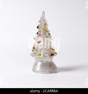Decorated christmas tree isolated on white background. Stock Photo