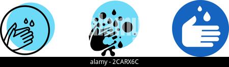 How to wash your hands. Washing hand with soap. Disinfection. Vector. . Wash / washing hands to keep clean vector icon for websites and print. icon se Stock Vector