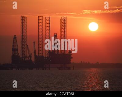 Borr drilling, Borr Ran jack up, in the Seagreen windfarm Stock Photo ...