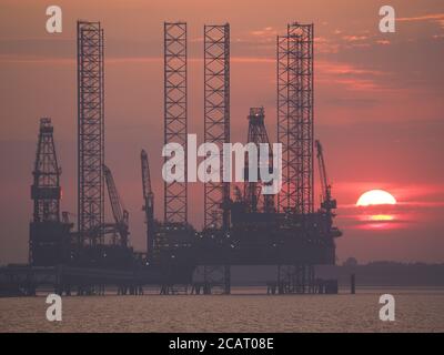 Borr drilling, Borr Ran jack up, in the Seagreen windfarm Stock Photo ...