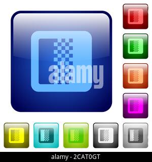 Color gradient icons in rounded square color glossy button set Stock Vector