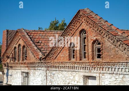 Architecturel Historical olive oil factory in Edremit, Balikesir, Turkey Stock Photo